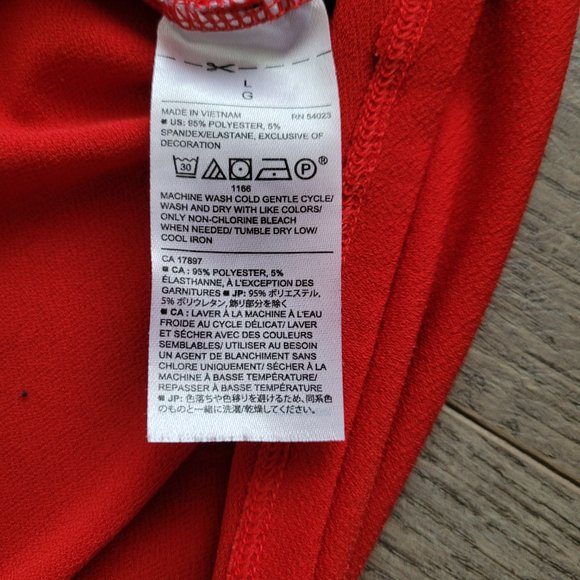 Short Sleeve Vibrant Red Blouse With Ties - Picture 10 of 11